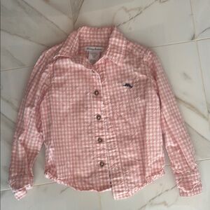 Boy’s Tommy Bahama pink plaid shirt size XS 4T